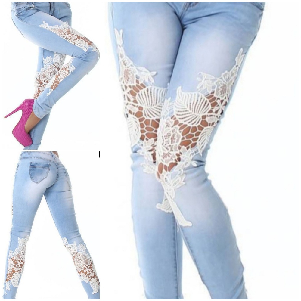 Lace jeans